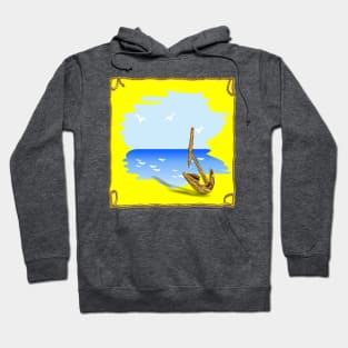 Anchor on the beach in a summer setting Hoodie